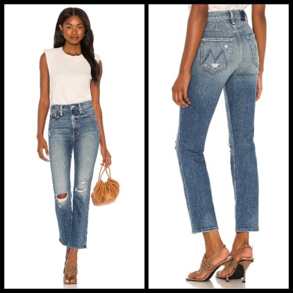 💕MOTHER SUPERIOR💕 High Waisted Rider Ankle Jeans ~ Far Beyond The Sky 28 NWOT - Picture 7 of 16